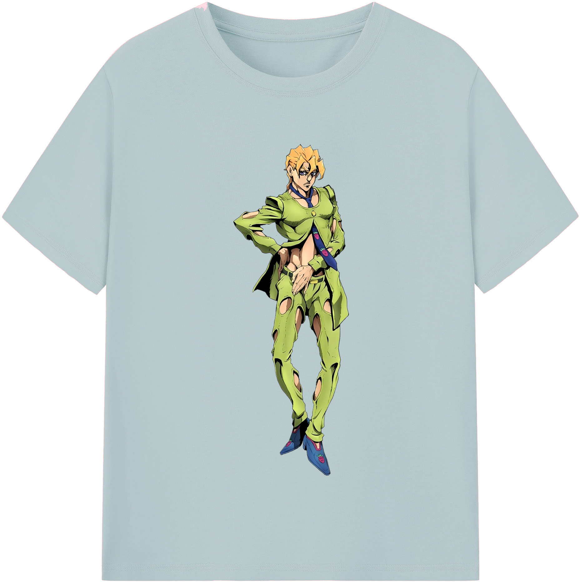 （画像用） ジョジョの奇妙な冒険 パンナコッタ?フー JoJo's Bizarre Adventure Pannacotta Fugo 綿100％半袖Tシャツ（フロントプリント）